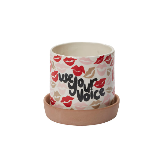 Use Your Voice Pot Set of 2 By Accent Decor | Planters, Troughs & Cachepots | Modishstore - 1