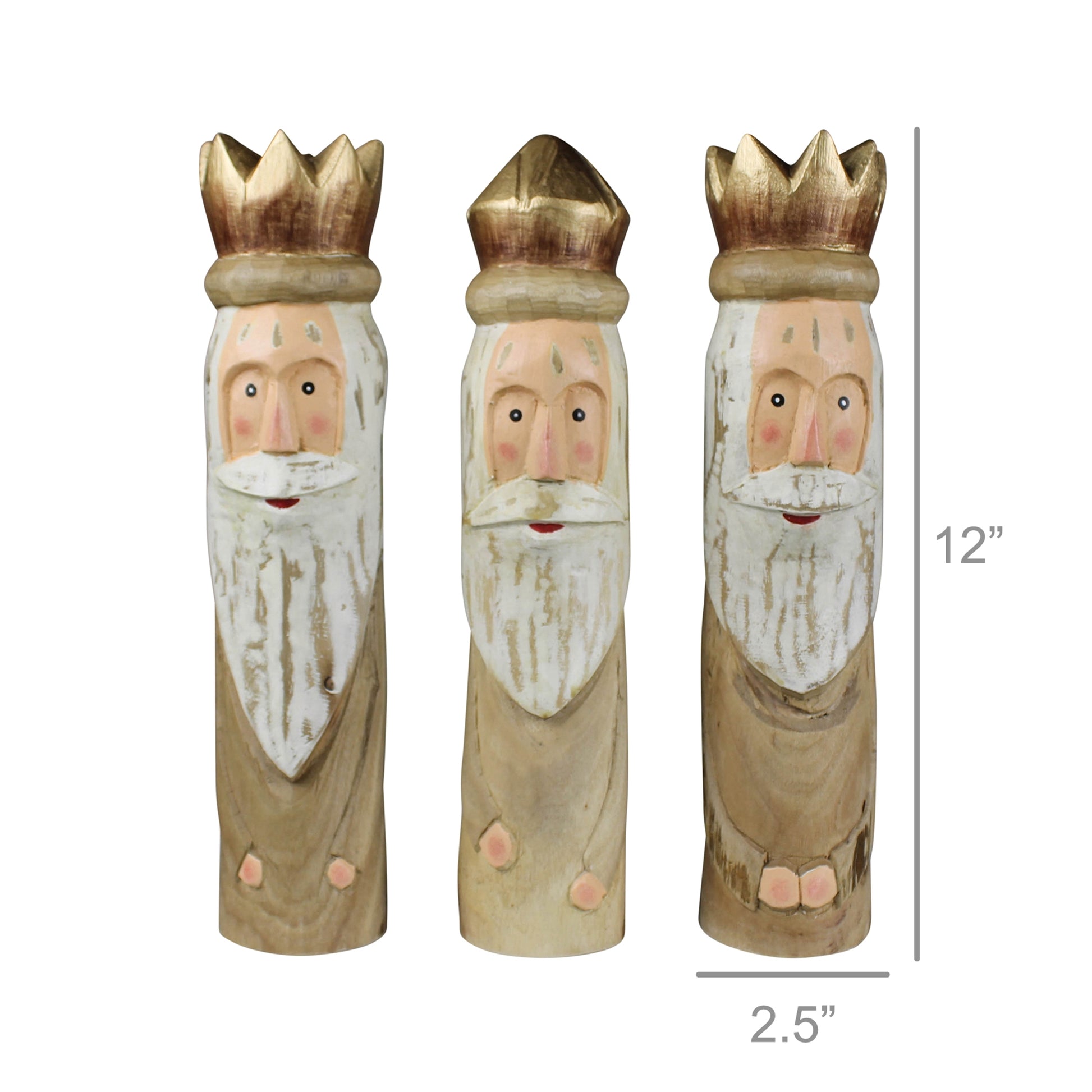 Wood Kings, Set of 3 By HomArt | Figurines | Modishstore - 3