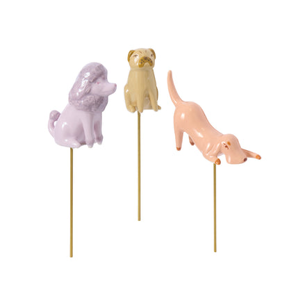 Playful Pups Plant Sticks - Set of 6 By Accent Decor | Planters, Troughs & Cachepots | Modishstore - 2