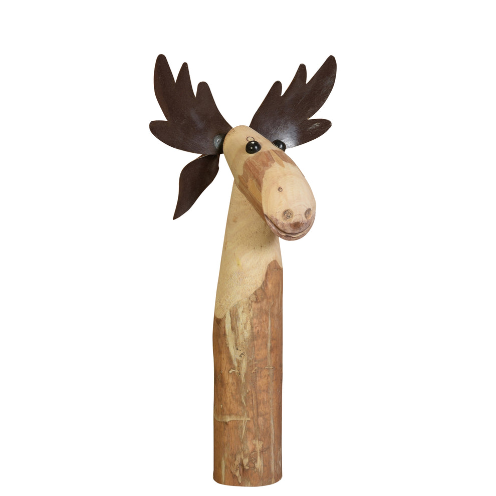 Moose, Wood & Metal - Medium Set Of 4 By HomArt | Figurines | Modishstore - 2