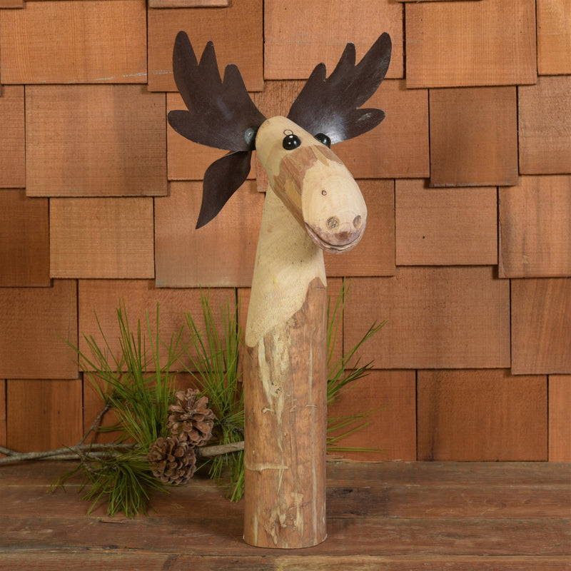 Moose, Wood & Metal - Medium Set Of 4 By HomArt | Figurines | Modishstore - 1