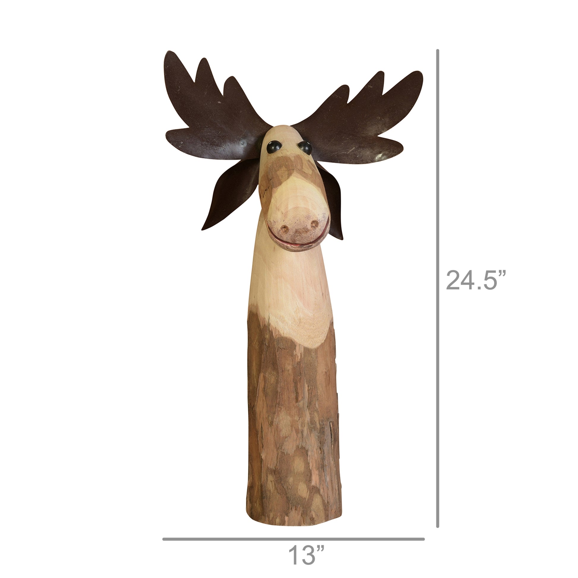 Moose, Wood & Metal - Large Set Of 4 By HomArt | Figurines | Modishstore - 4