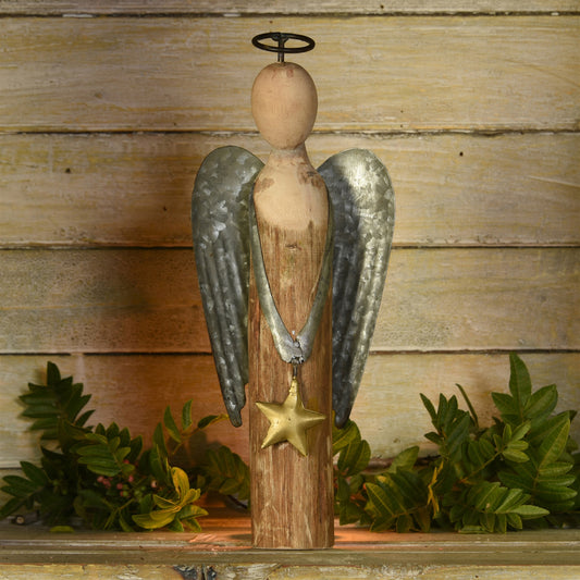Angel with Star, Wood & Metal - Small Set Of 4 By HomArt | Ornaments | Modishstore