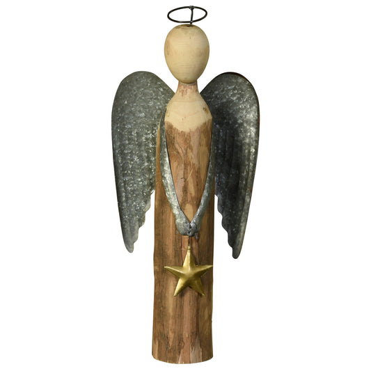 Angel with Star, Wood & Metal - Large Set Of 4 By HomArt | Figurines | Modishstore - 1