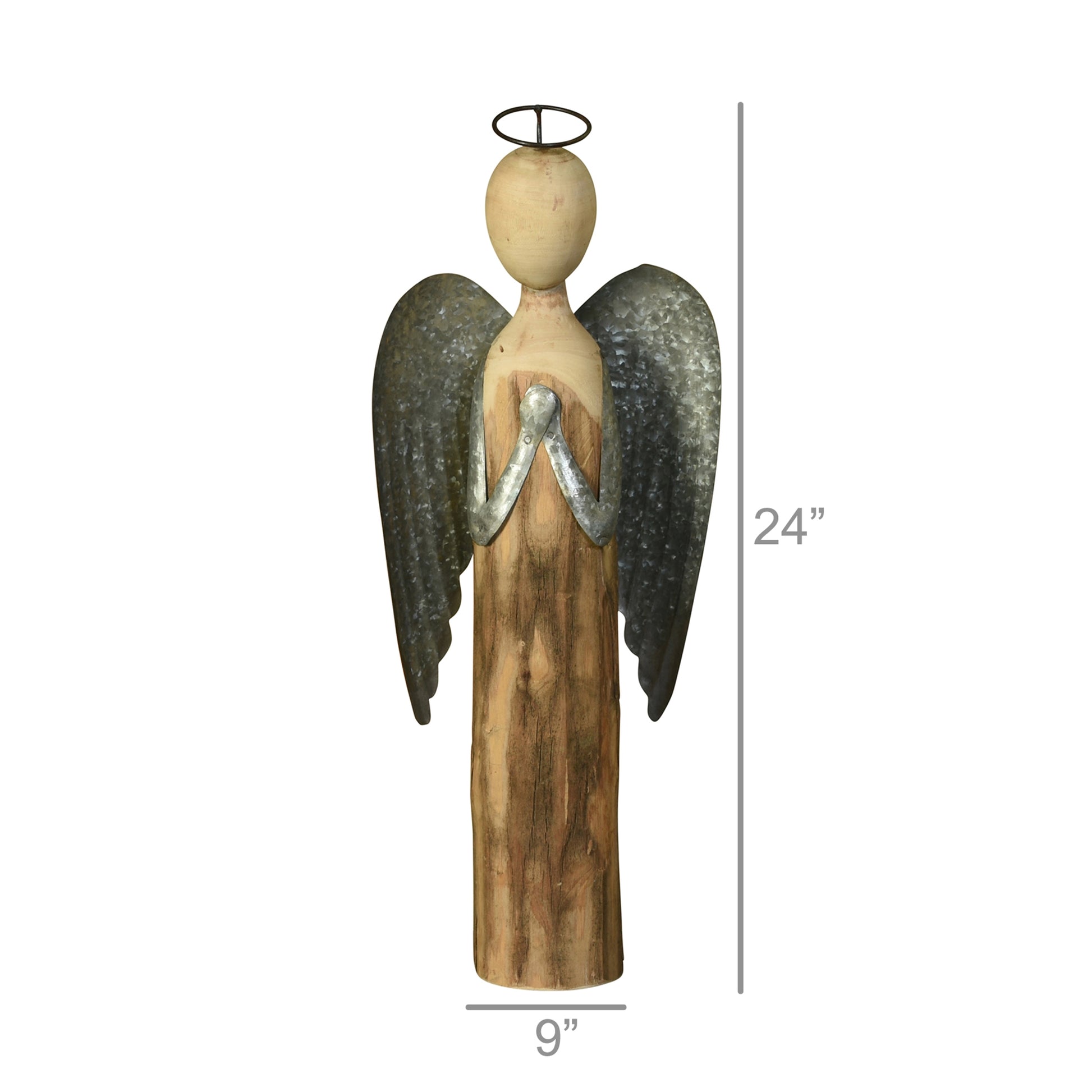 Angel at Prayer, Wood & Metal - Large Set Of 4 By HomArt | Figurines | Modishstore - 3