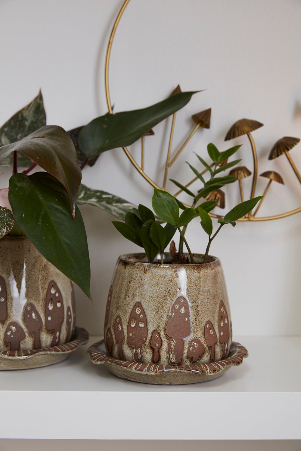 Wild Mushroom Pot with Saucer Set of 2 By Accent Decor | Planters, Troughs & Cachepots | Modishstore - 8