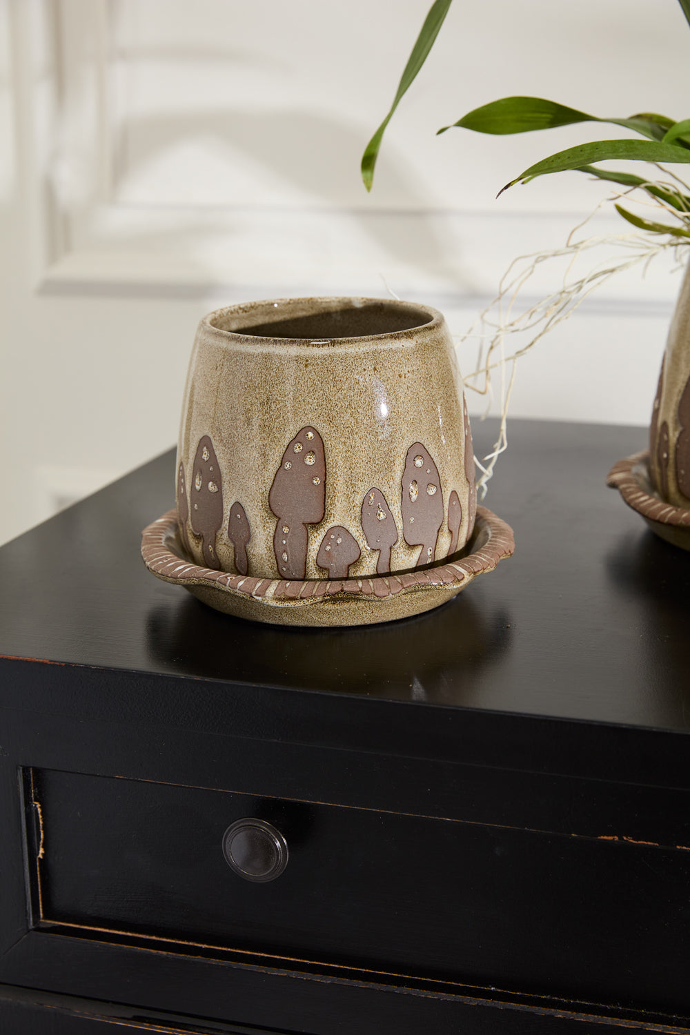 Wild Mushroom Pot with Saucer Set of 2 By Accent Decor | Planters, Troughs & Cachepots | Modishstore - 9