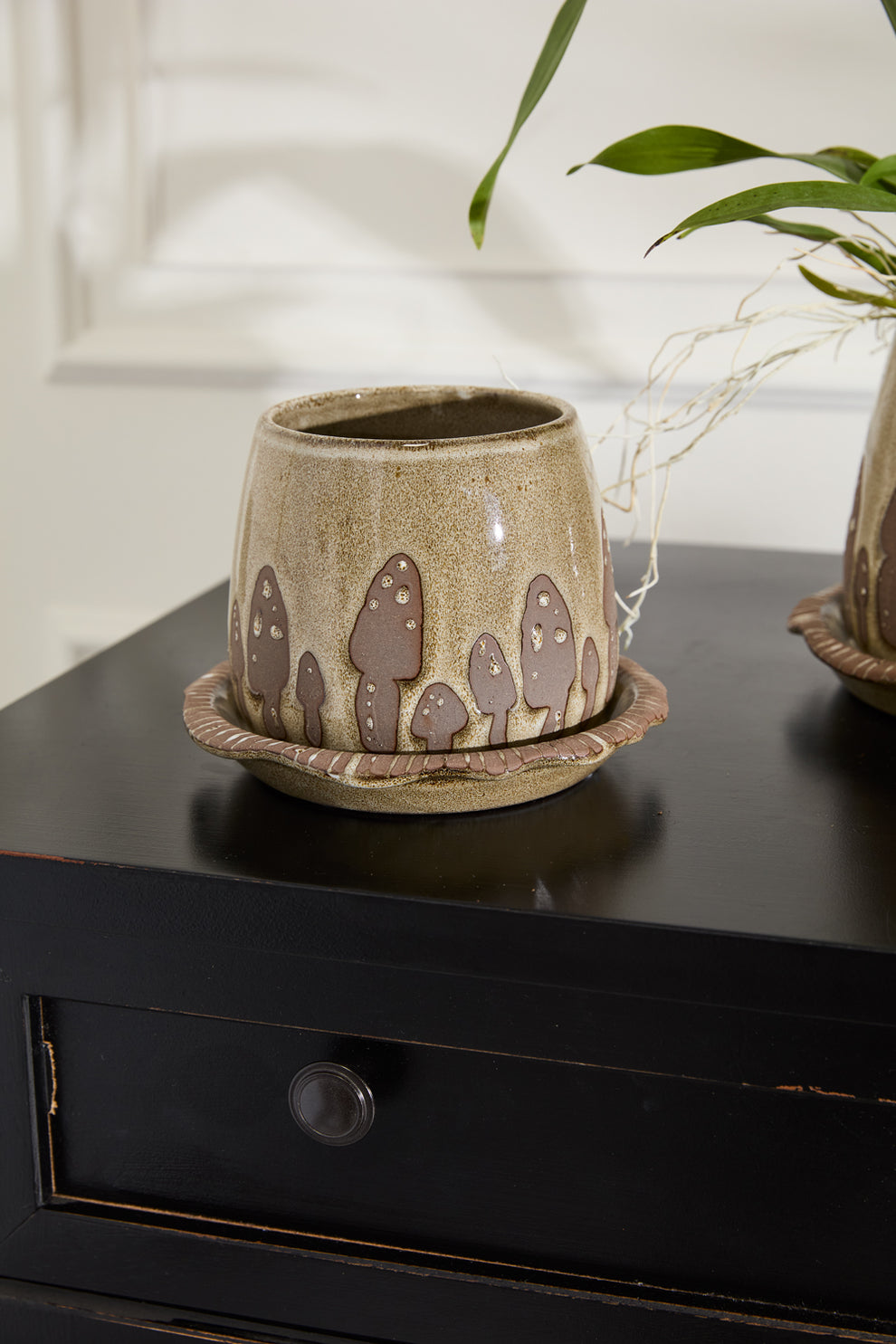 Wild Mushroom Pot with Saucer Set of 2 By Accent Decor | Planters, Troughs & Cachepots | Modishstore - 9