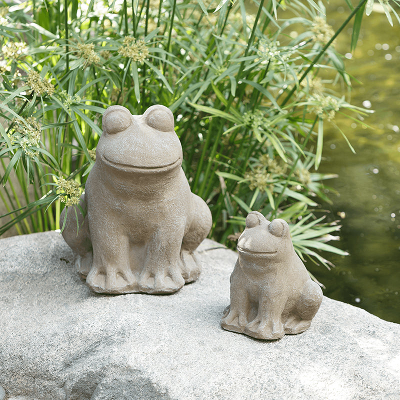 Stone Frog Set of 2 By Garden Age Supply | Minerals and Stones | Modishstore - 1