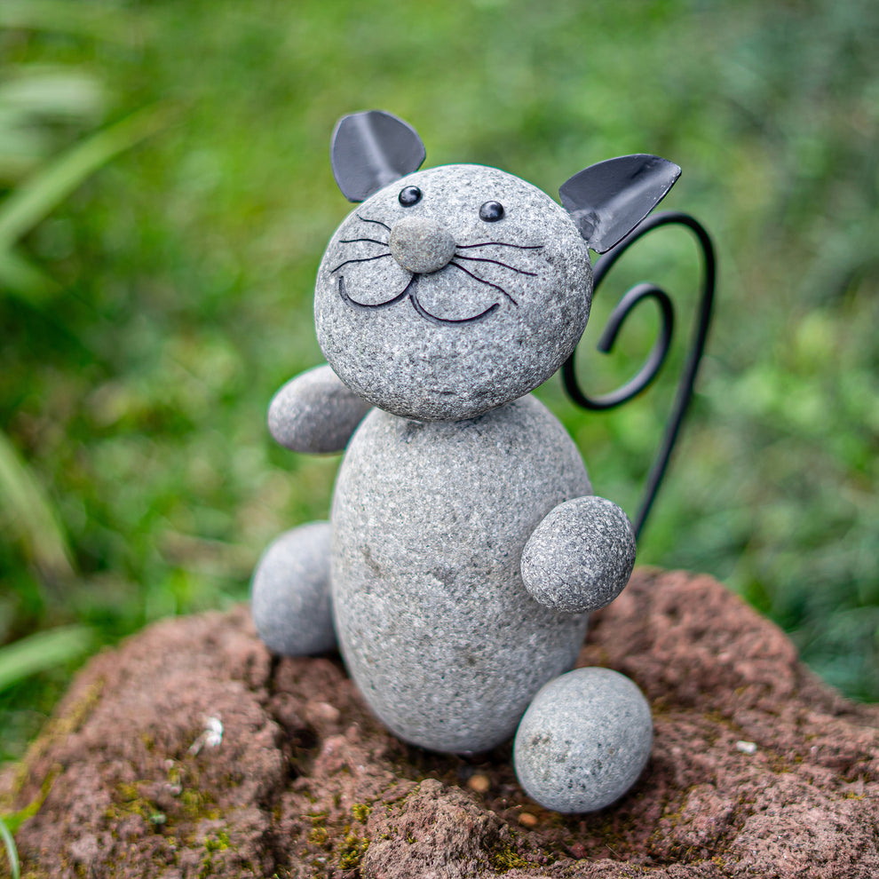 Stone Sitting Cat By Garden Age Supply | Minerals and Stones | Modishstore - 3