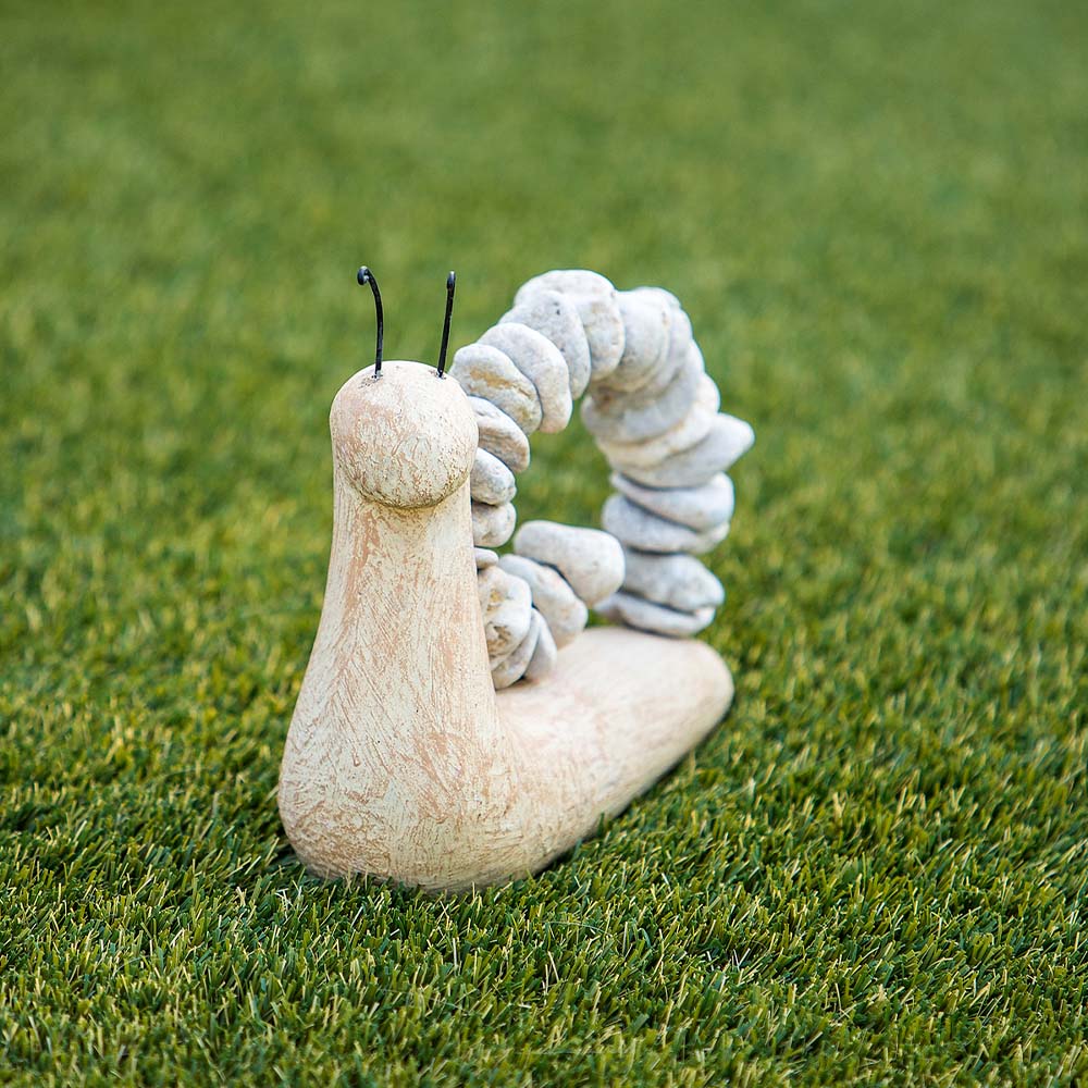 Beach Pebble Snail - White Stones Set of 2 By Garden Age Supply | Minerals and Stones | Modishstore - 1