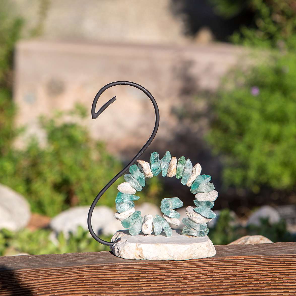 Stone & Glass Swan Set of 2 By Garden Age Supply | Minerals and Stones | Modishstore - 1