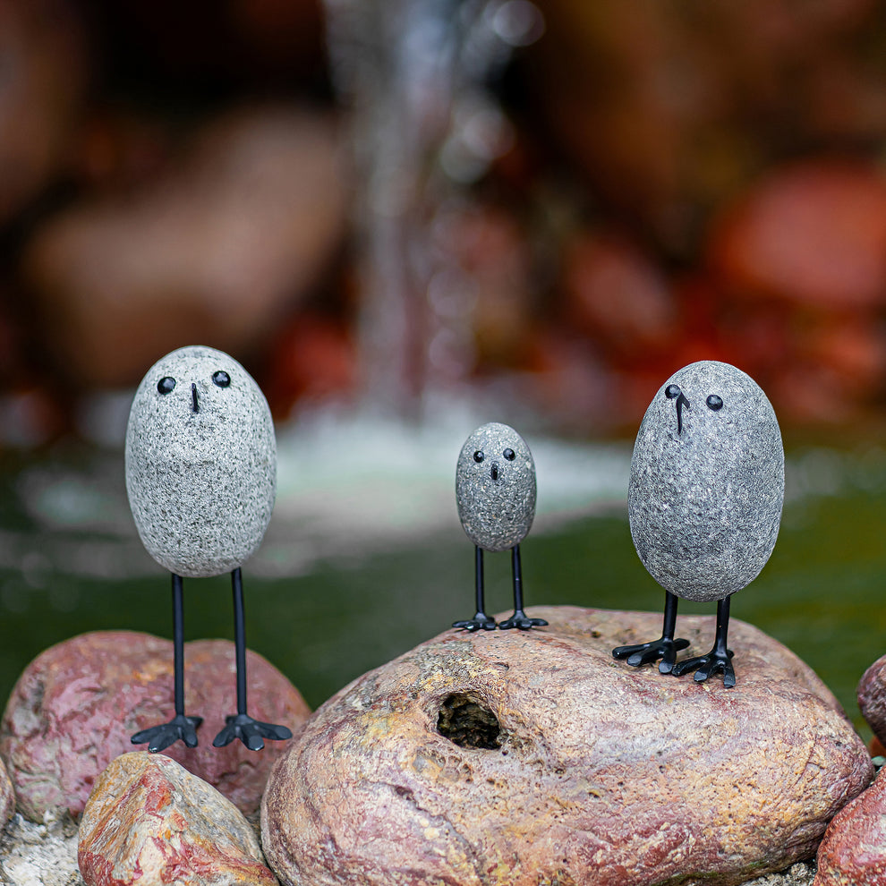 Beach Pebble Birds - Set of 3 Set of 2 By Garden Age Supply | Sculptures | Modishstore - 5