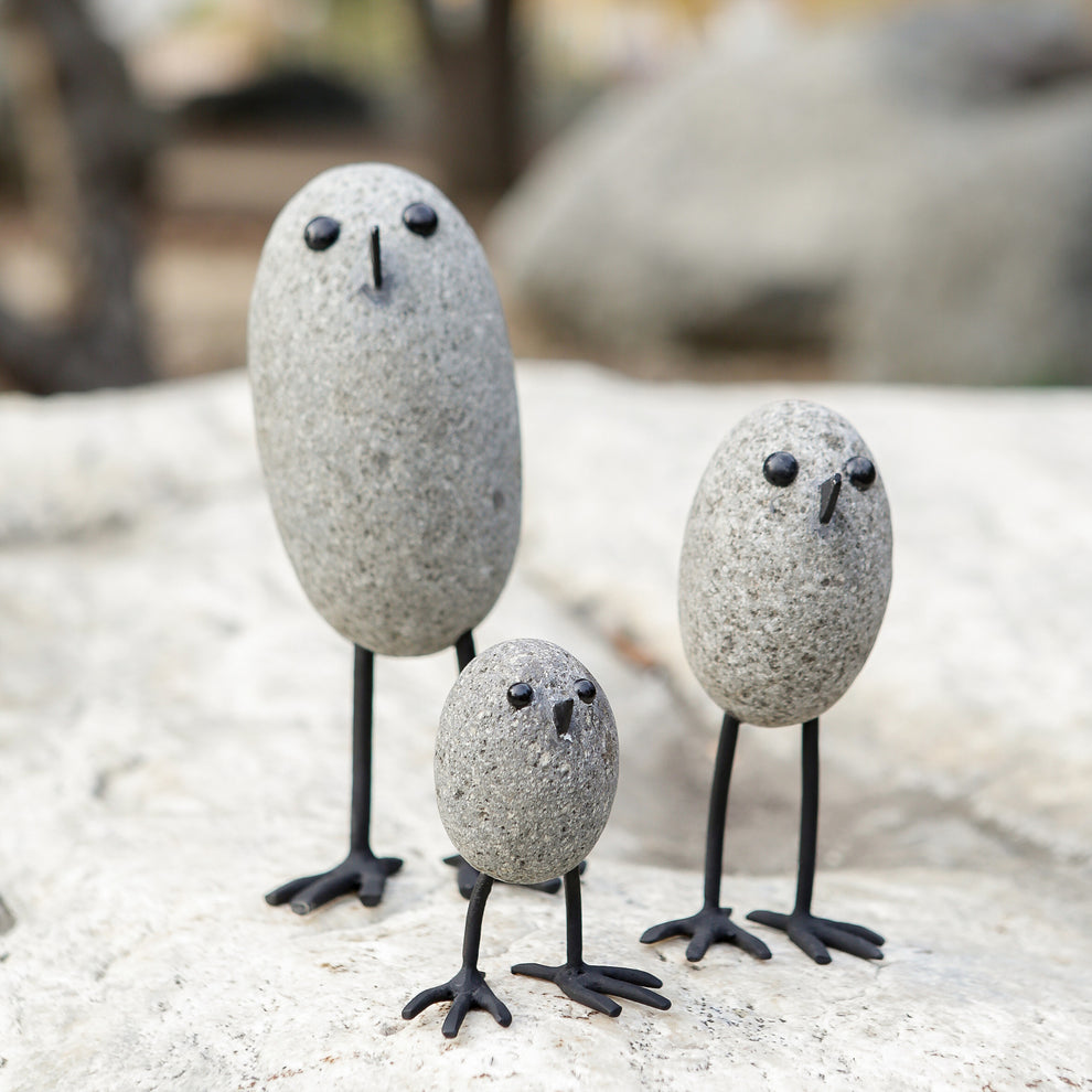 Beach Pebble Birds - Set of 3 Set of 2 By Garden Age Supply | Sculptures | Modishstore - 2