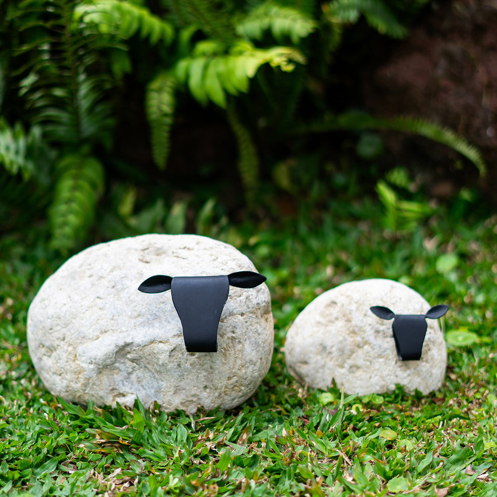 Mama Stone Sheep Set of 2 By Garden Age Supply | Minerals and Stones | Modishstore - 3