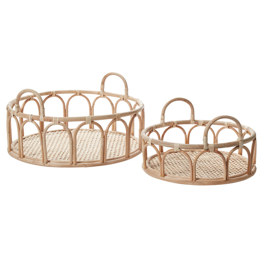 Carousel Tray - Set of 2 By Accent Decor | Planters, Troughs & Cachepots | Modishstore - 1