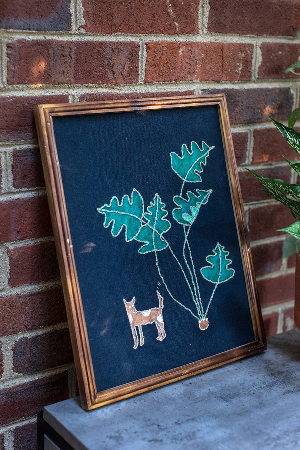 Happy Dog Embroidered Wall Art By Accent Decor | Wall Art | Modishstore - 4