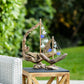 Driftwood Boat with Recycled Glass - Small 13"H Set of 4 By Garden Age Supply