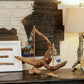 Driftwood Boat with Recycled Glass - Small 13"H Set of 4 By Garden Age Supply