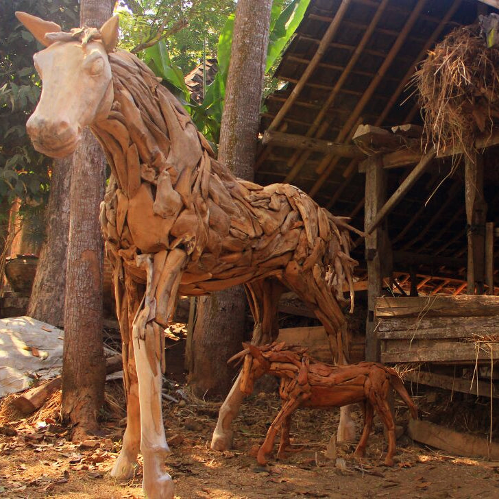Teak Root Baby Horse By Garden Age Supply | Sculptures | Modishstore - 2