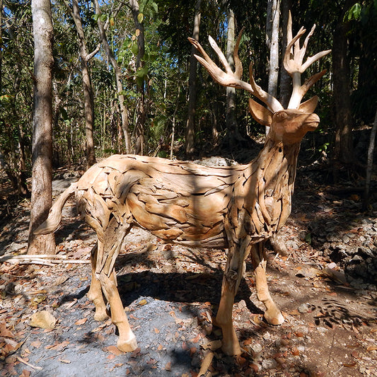 Teak Root Deer By Garden Age Supply