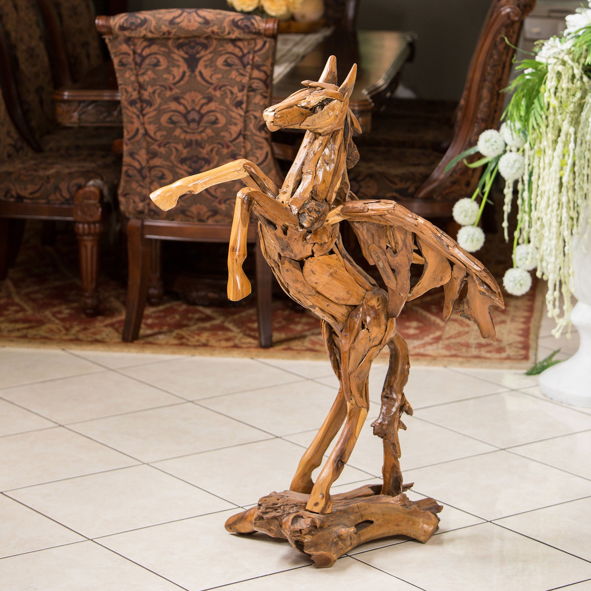 Teak Root Pegasus By Garden Age Supply | Sculptures | Modishstore - 1