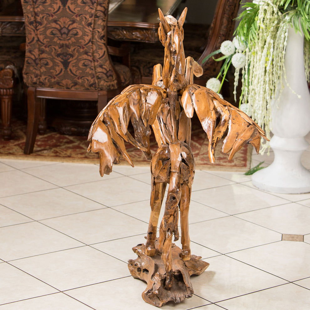 Teak Root Pegasus By Garden Age Supply | Sculptures | Modishstore - 3