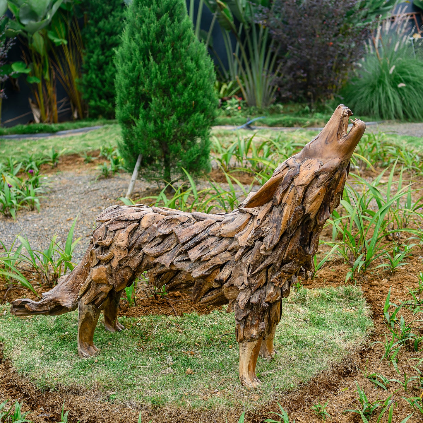 Teak Wolves By Garden Age Supply