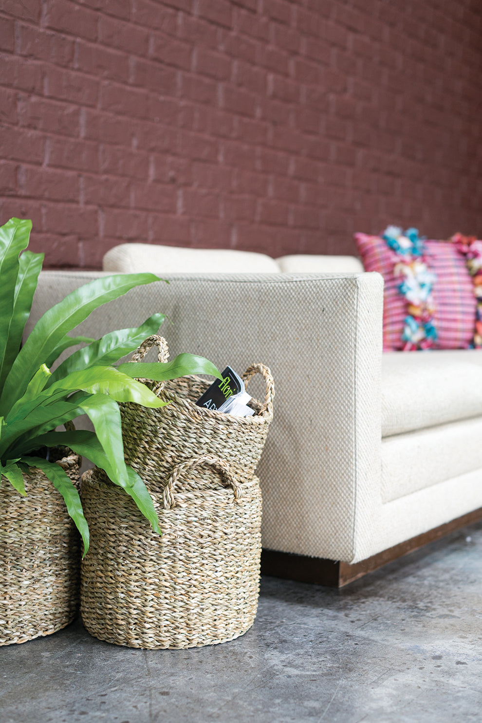 Hacienda Basket - Set of 3 By Accent Decor | Bins, Baskets & Buckets | Modishstore - 7