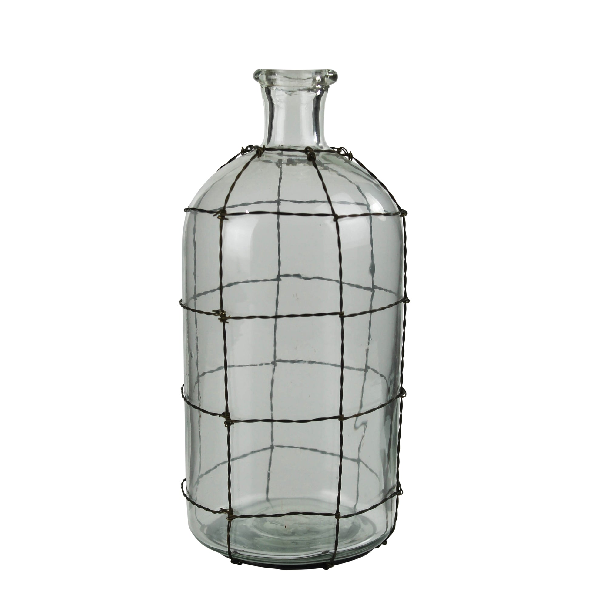 Conde Glass Bottle, Wire Grid - Small Set Of 4 By HomArt | Bottles & Jugs | Modishstore - 2