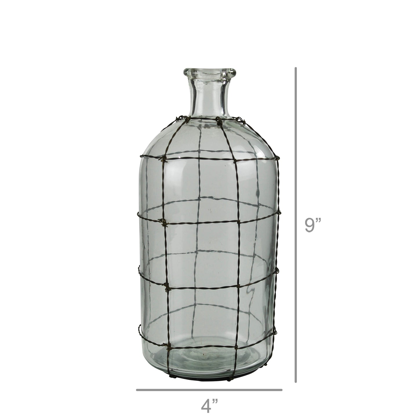 Conde Glass Bottle, Wire Grid - Small Set Of 4 By HomArt | Bottles & Jugs | Modishstore - 3