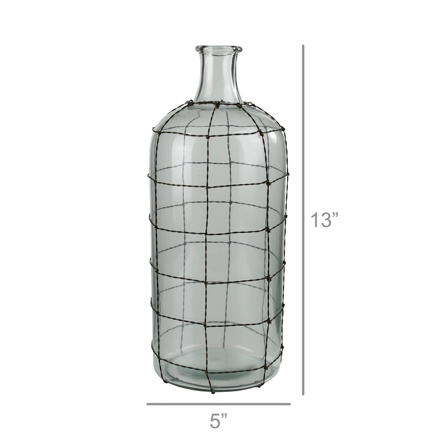 Conde Glass Bottle, Wire Grid - Medium Set Of 4 By HomArt | Bottles & Jugs | Modishstore - 2