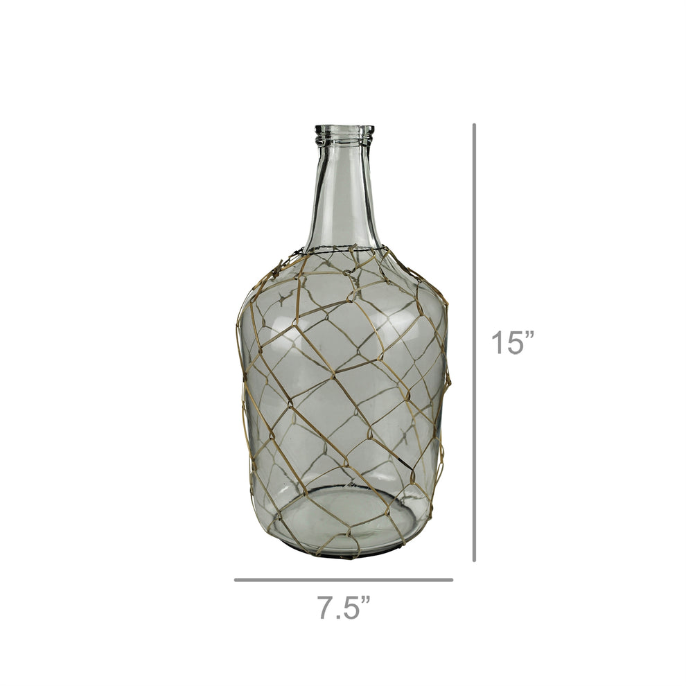 Conde Longneck Glass Bottle, Cane - Medium Set Of 4 By HomArt | Bottles & Jugs | Modishstore - 2