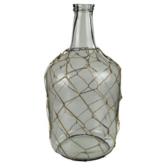 Conde Longneck Glass Bottle, Cane - Medium By HomArt