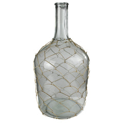 Conde Longneck Glass Bottle, Cane - Large By HomArt