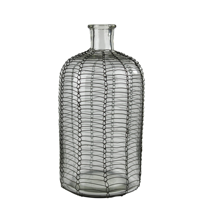 Conde Glass Bottle, Woven Wire - Petite Set Of 8 By HomArt | Bottles & Jugs | Modishstore - 1