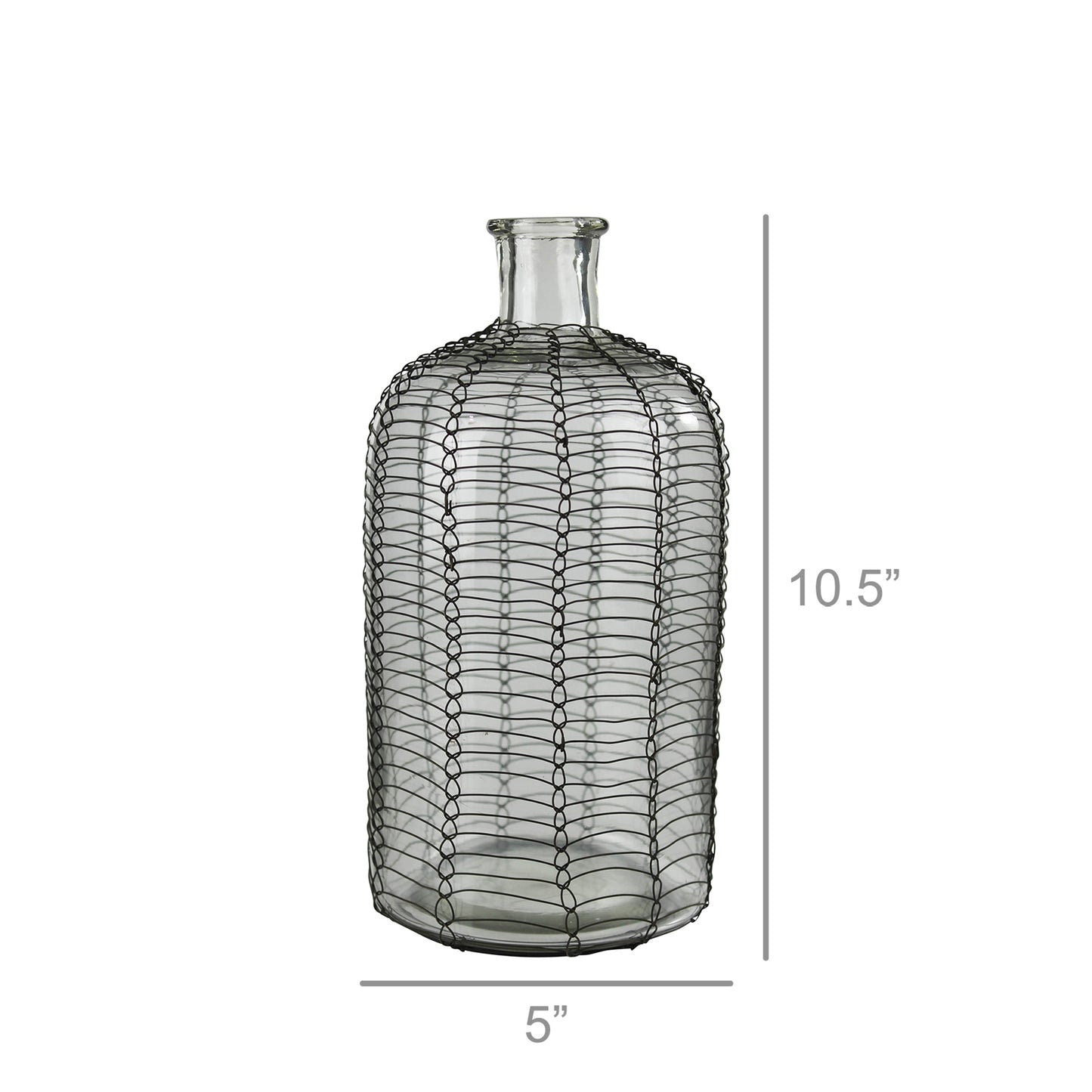 Conde Glass Bottle, Woven Wire - Petite Set Of 8 By HomArt | Bottles & Jugs | Modishstore - 2