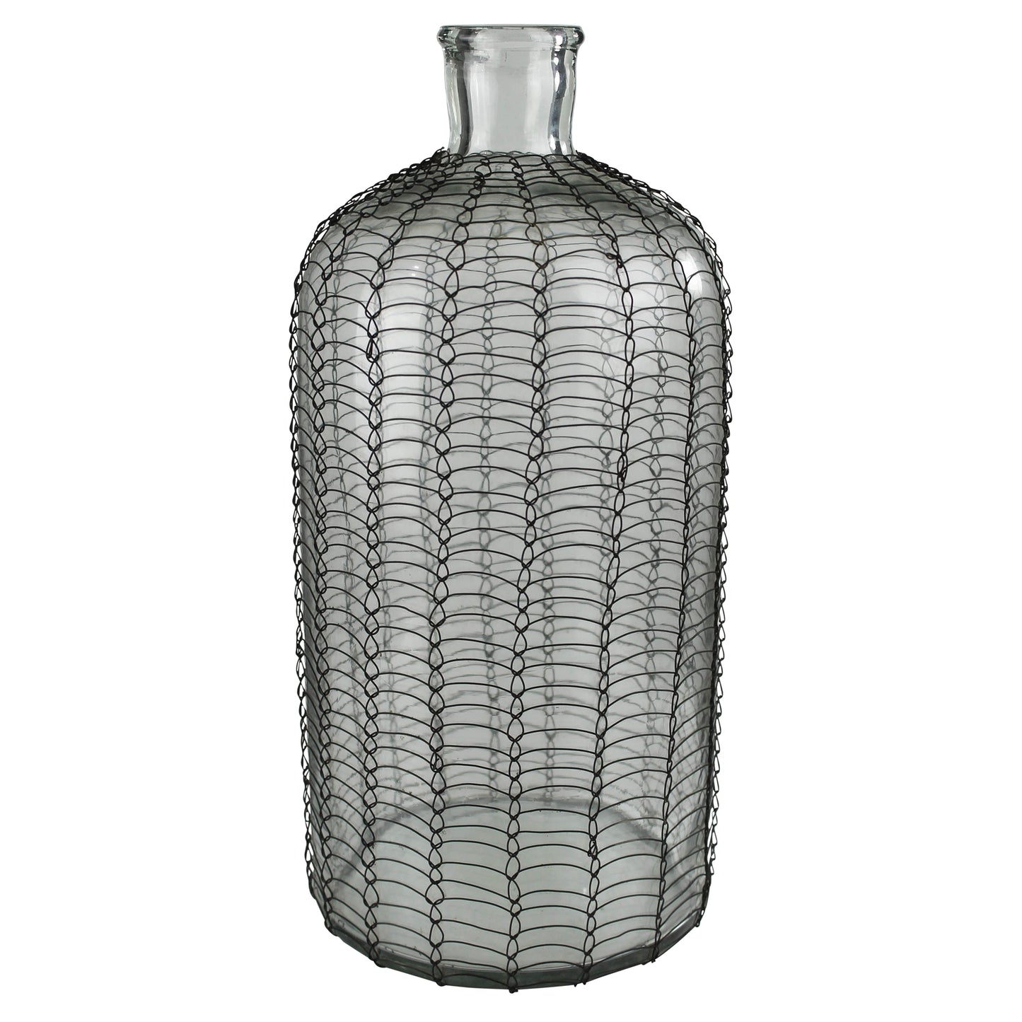 Conde Glass Bottle, Woven Wire - Small By HomArt | Bottles & Jugs | Modishstore - 6