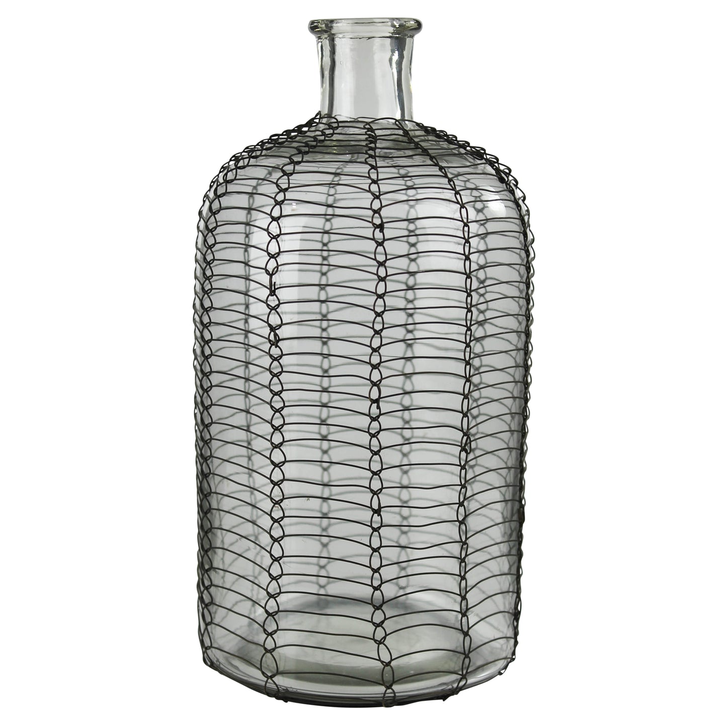 Conde Glass Bottle, Woven Wire - Small By HomArt | Bottles & Jugs | Modishstore - 8