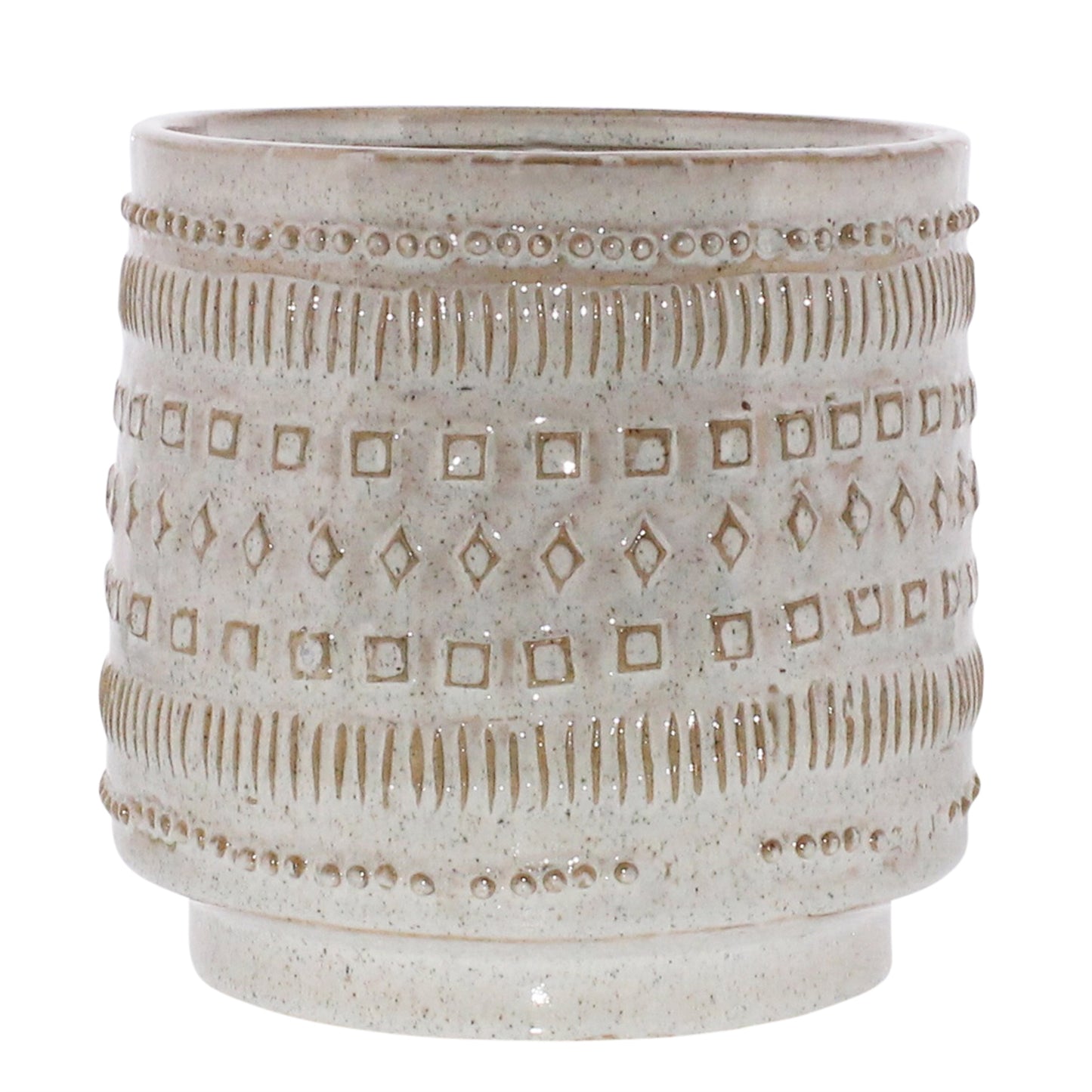 Peru Cachepot, Ceramic - Large - White Set Of 4 By HomArt | Planters, Troughs & Cachepots | Modishstore - 3
