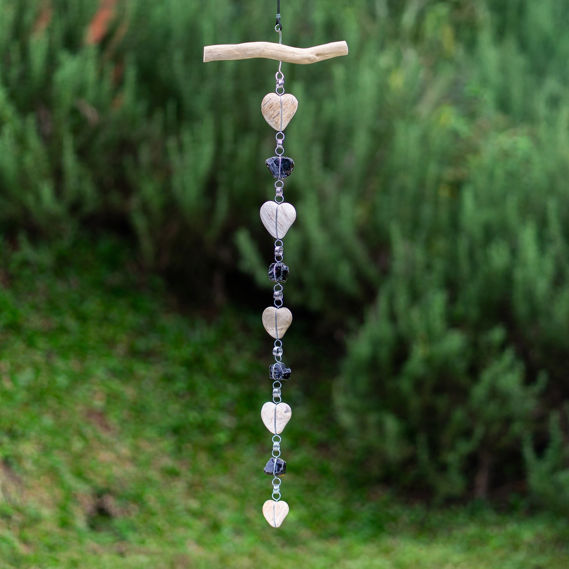 Petrified Wood Garland - Heart Set of 4 By Garden Age Supply | Garland & Wreath | Modishstore - 1