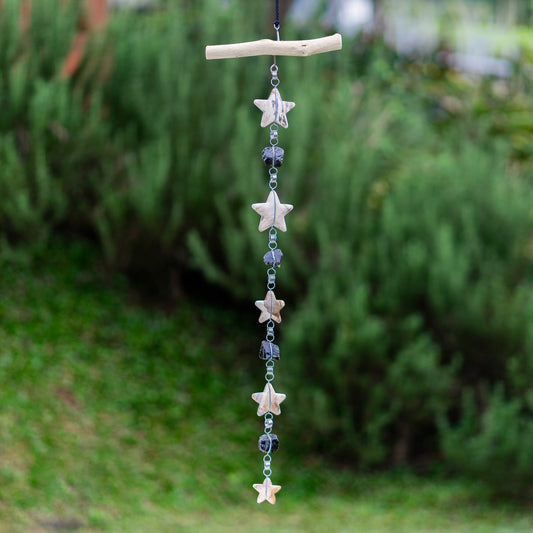 Petrified Wood Garland - Star Set of 4 By Garden Age Supply | Garland & Wreath | Modishstore - 1