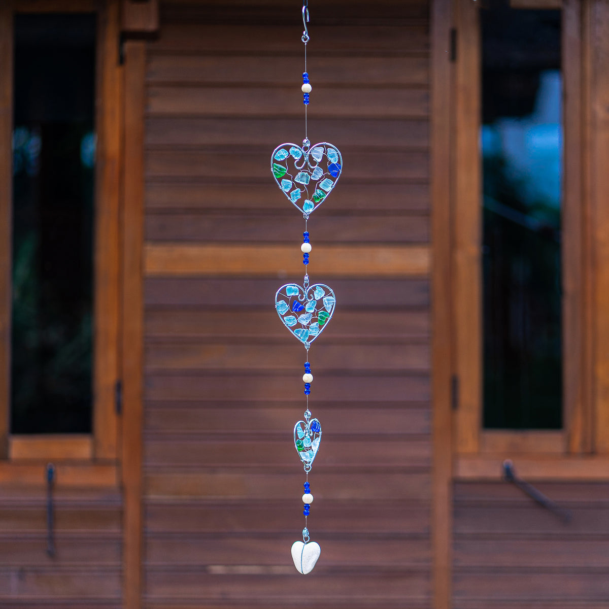 Recycled Glass Garland - Heart Set of 4 By Garden Age Supply | Garland & Wreath | Modishstore - 1