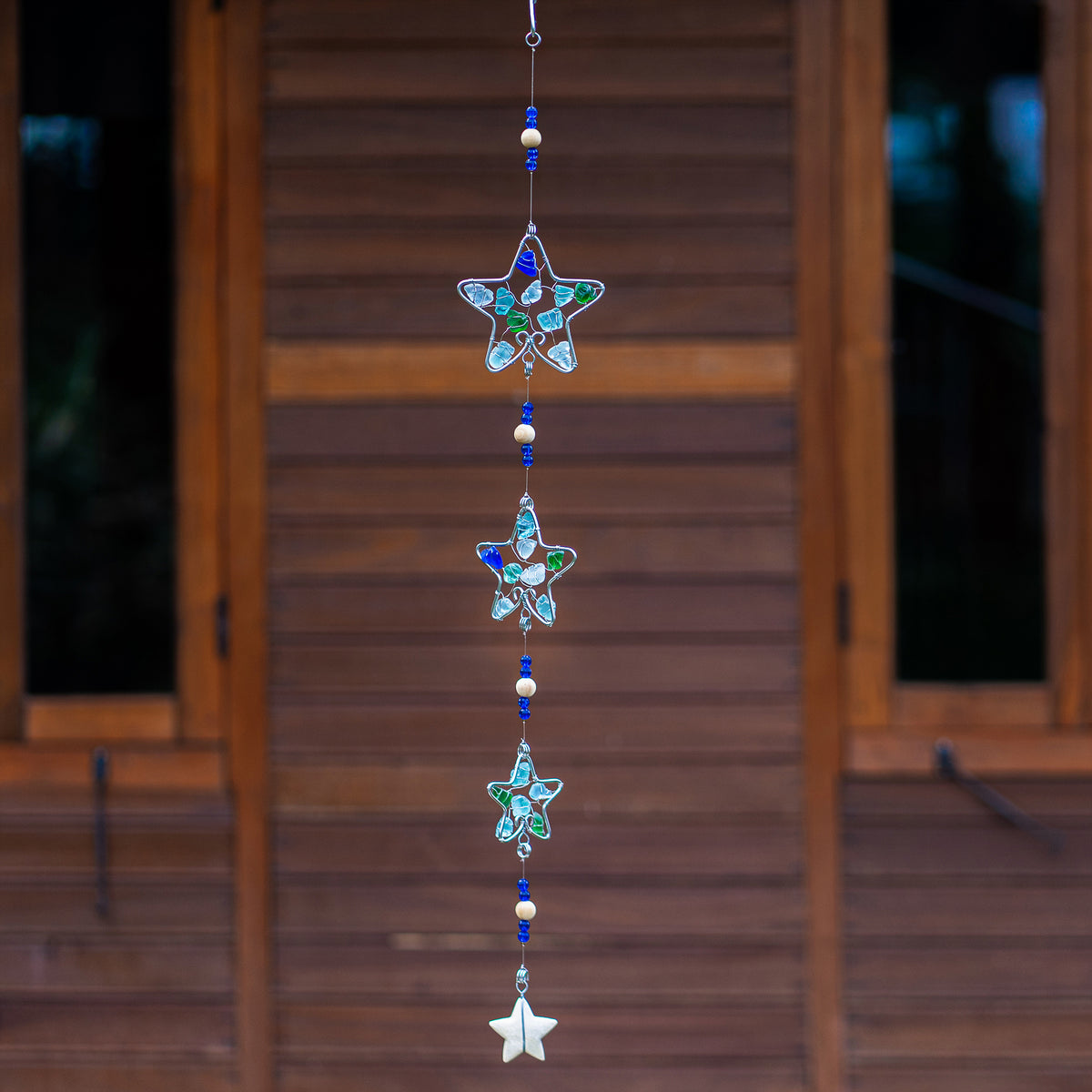 Recycled Glass Garland - Star Set of 4 By Garden Age Supply | Garland & Wreath | Modishstore - 1