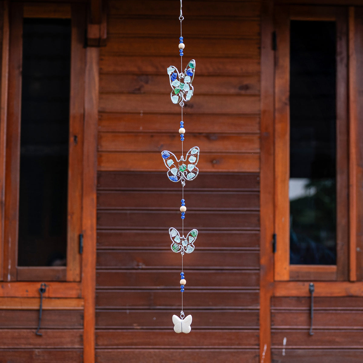 Recycled Glass Garland - Butterfly Set of 4 By Garden Age Supply | Garland & Wreath | Modishstore - 1