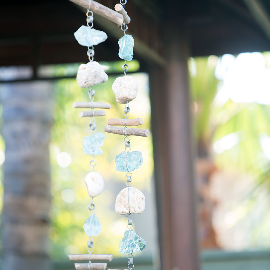 Rocky Stone & Glass Garlands w/ Driftwood Set of 4 By Garden Age Supply | Garland & Wreath | Modishstore - 3