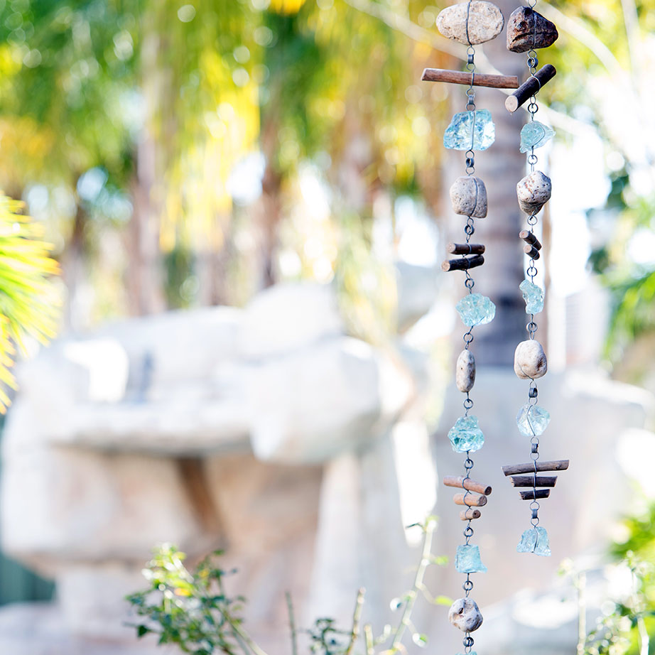 Rocky Stone & Glass Garlands w/ Driftwood Set of 4 By Garden Age Supply | Garland & Wreath | Modishstore - 1