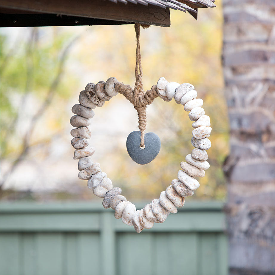 Heart Wreath with Stone Heart Set of 3 By Garden Age Supply | Minerals and Stones | Modishstore - 3