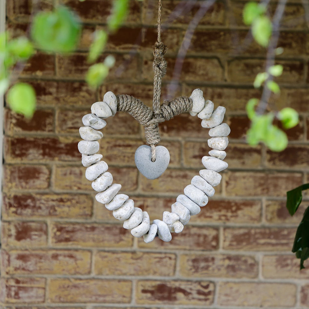 Heart Wreath with Stone Heart Set of 3 By Garden Age Supply | Minerals and Stones | Modishstore - 4