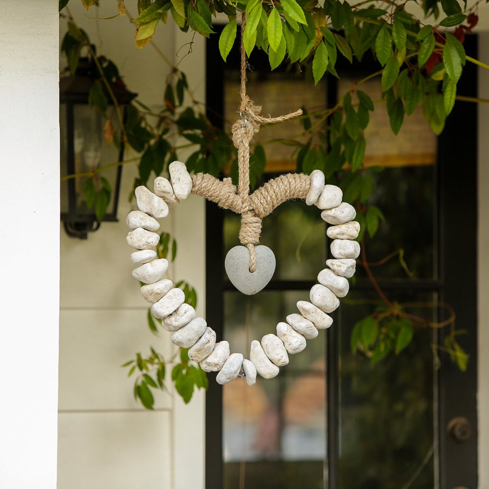 Heart Wreath with Stone Heart Set of 3 By Garden Age Supply